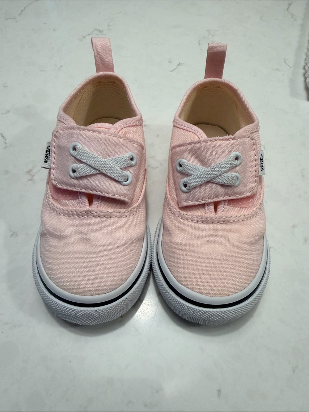 Vans Kids Pink Canvas Hook-and-Loop Sneakers